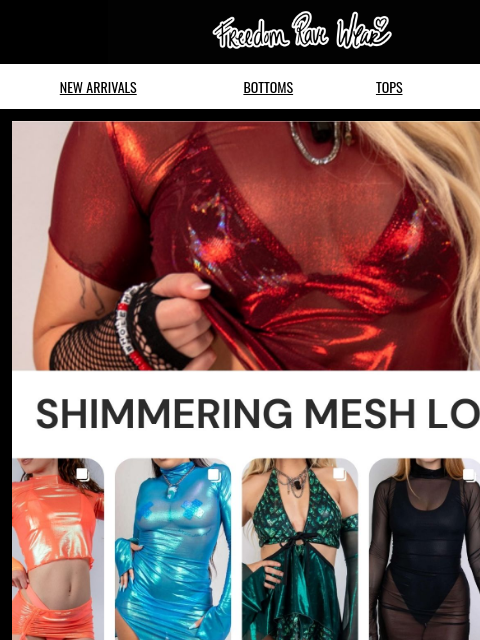 freedomravewear newsletter: EXCLUSIVE RAVE MESH