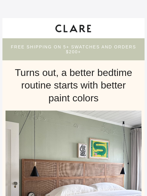 clare newsletter: Sleep better with the colors for calm 😴💤