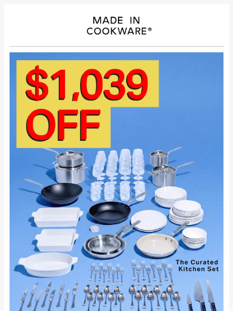 madeincookware newsletter: Save Over $1,000 On This Set