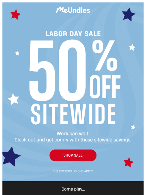meundies newsletter: 🚨 Open for 50% OFF