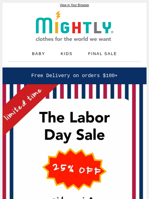 mightly newsletter: LABOR DAY SALE: 25% OFF Everything (For a Limited ...