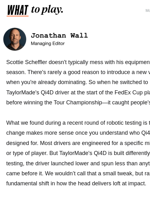 golfdigest newsletter: What Scottie Scheffler’s driver change reveals
