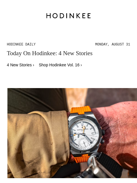 hodinkee newsletter: Hodinkee Daily | 08/31/2026
