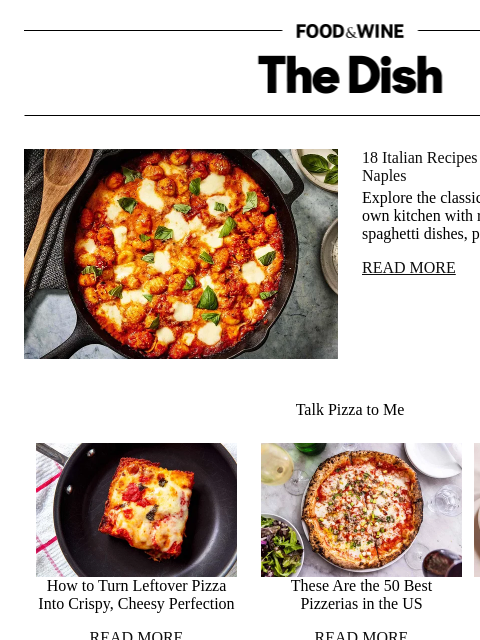 foodandwine newsletter: 18 Italian Recipes That Will Transport You to Napl...
