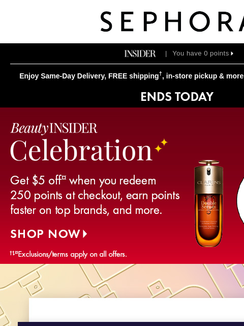sephora newsletter: Take a closer look—select beauty is 50% off 👀