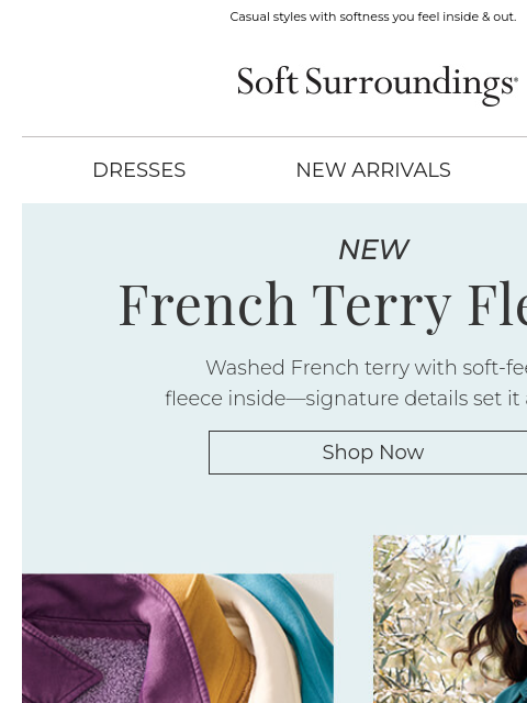 softsurroundings newsletter: New French Terry Fleece