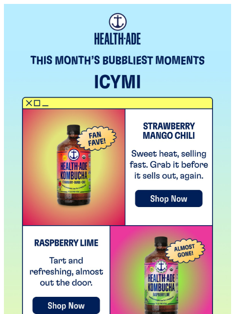 health-ade newsletter: August's Bubbliest Moments ☀️
