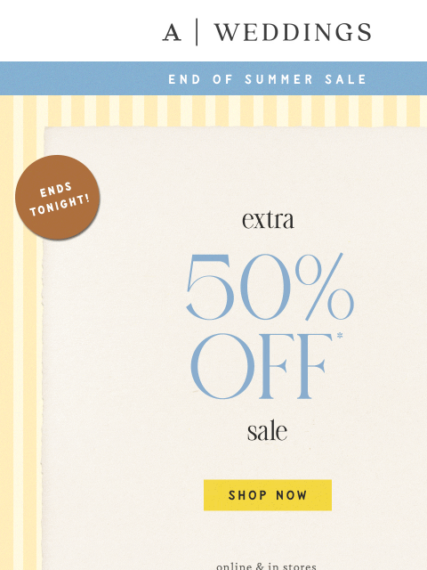 anthropologie newsletter: Last day for EXTRA 50% Off