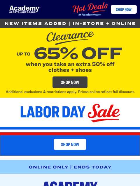 academy newsletter: Labor Day Sale Ends Today!