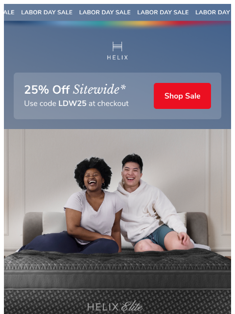 helixsleep newsletter: Your new mattress is 25% off