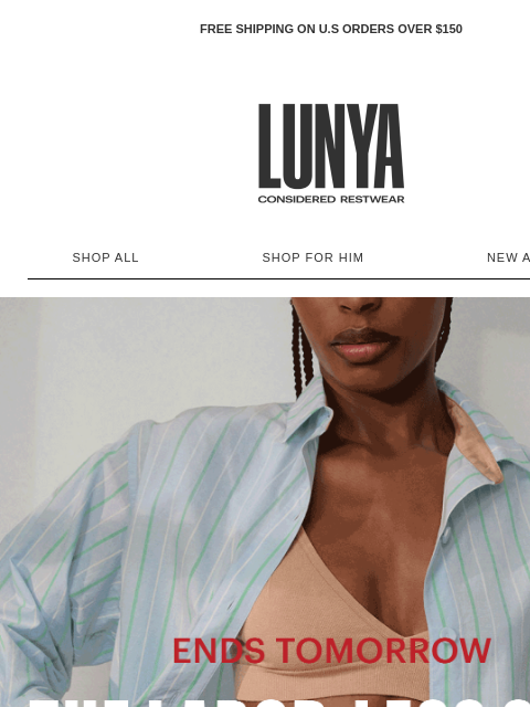 lunya newsletter: ENDS TOMORROW, UP TO 70% OFF