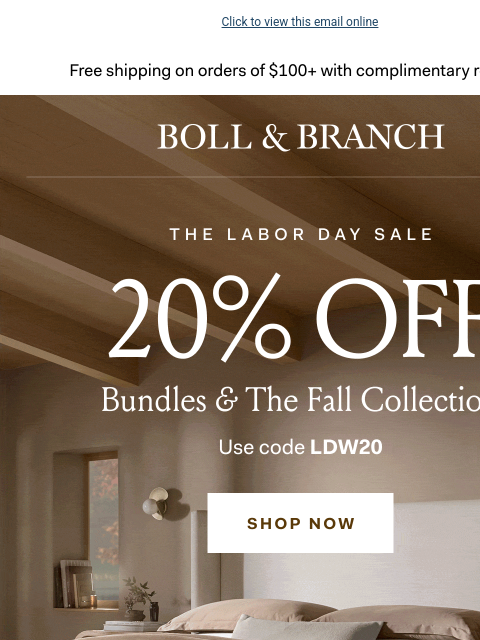 bollandbranch newsletter: 🗓️ The Labor Day Sale, 20% off fall layers ends s...
