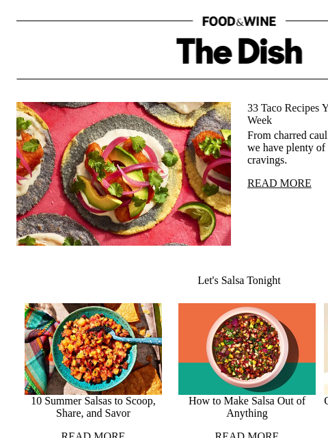 foodandwine newsletter: 33 Taco Recipes You'll Want Every Day of the Week