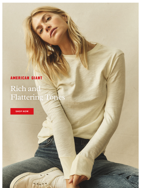 american-giant newsletter: Three New Colors for Her Go-To Long Sleeve