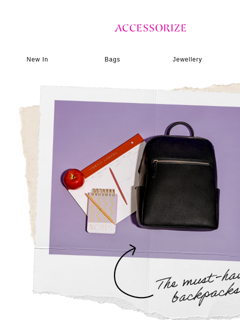 accessorize newsletter: Up to 30% off your new go-to backpack!