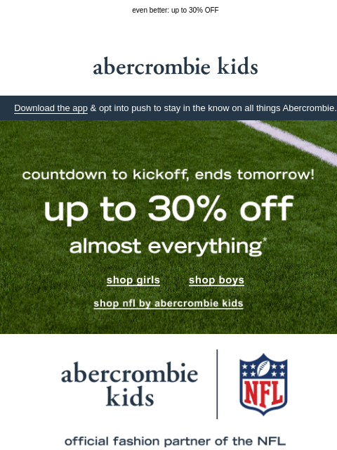 abercrombie newsletter: new NFL favorites are set