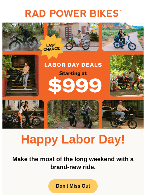 radpowerbikes newsletter: Happy Labor Day! 🎉