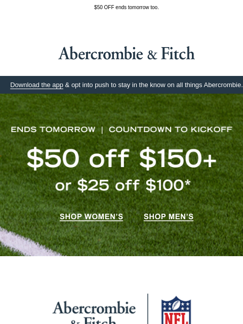 abercrombie newsletter: Fan out in NFL by Abercrombie.