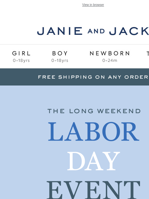 janieandjack newsletter: Don’t forget—up to 70% off ends tomorrow