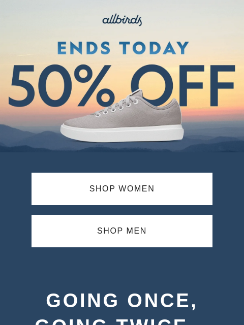 allbirds newsletter: Last Call For Up To 50% Off