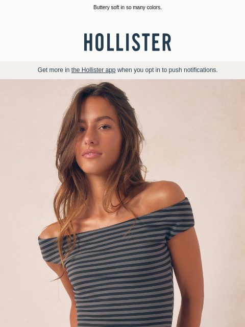 hollisterco newsletter: Smooth seamless fabric tops starting at $19.95.