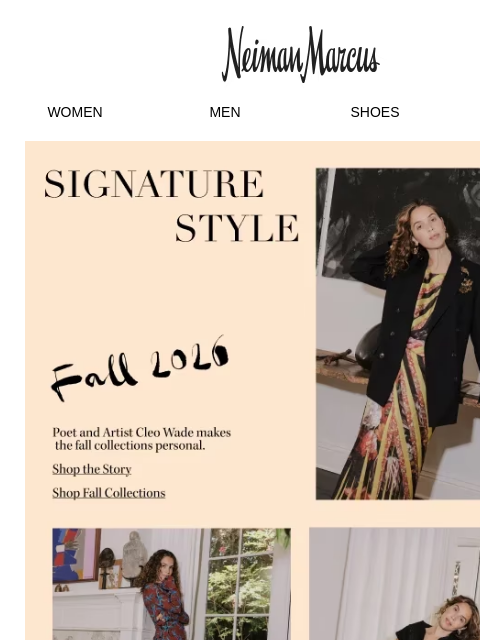 neimanmarcus newsletter: Cleo Wade's signature style for fall