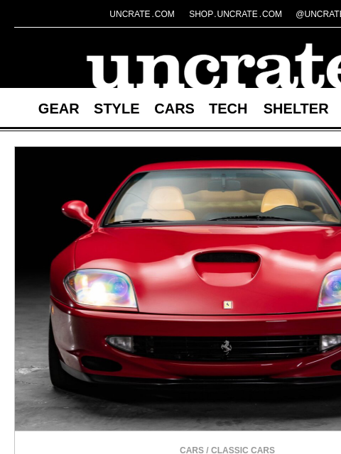uncrate newsletter: Michael Jordan's 1997 Ferrari 550 Maranello & more