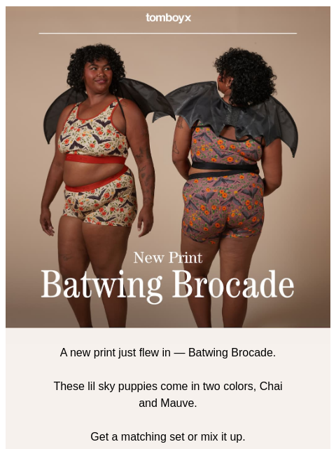 tomboyx newsletter: New Print in two colors 🦇