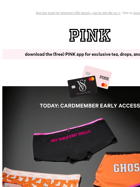 vspink newsletter: Be the First to Shop 10/$40 Panties 🩲