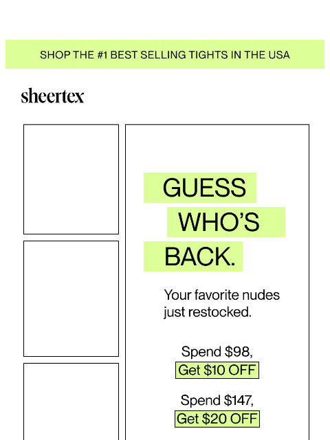 sheertex newsletter: Guess who's back...