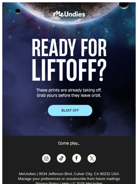 meundies newsletter: Houston, we have a launch 🚀