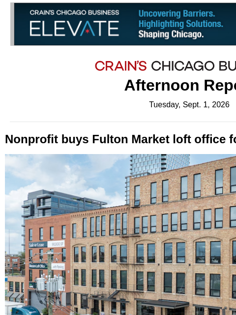 crainalerts newsletter: A new HQ in Fulton Market
