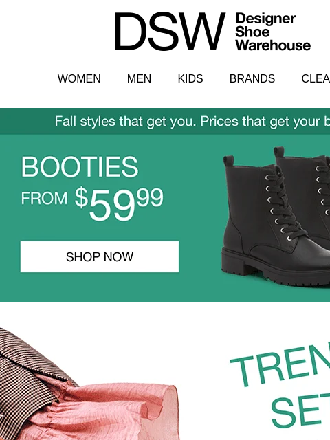 dsw newsletter: What shoes to wear this fall ✨🍂