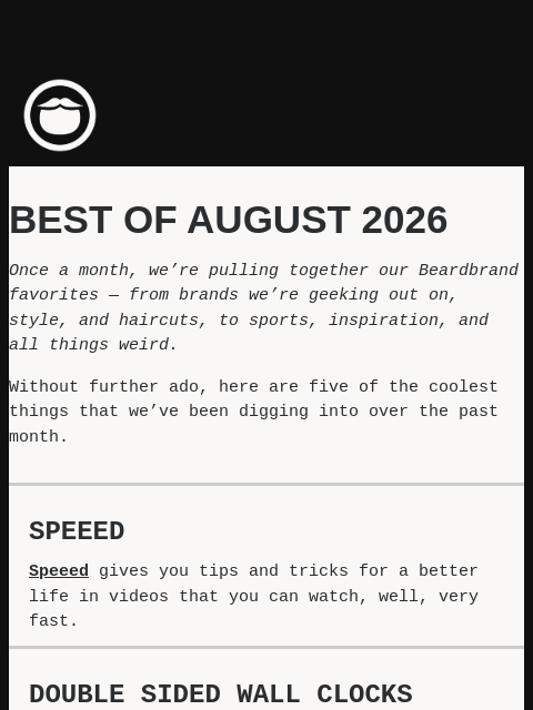 beardbrand newsletter: Best of August 2026