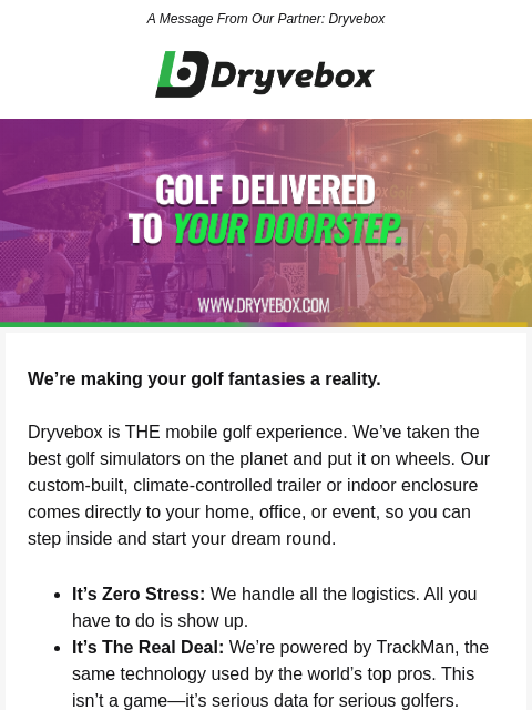 golfdigest newsletter: What if the golf course came to you?