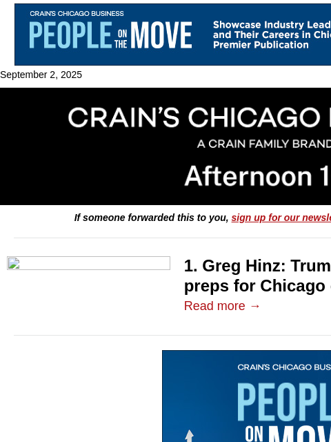 crainalerts newsletter: Greg Hinz: Trump's law-and-order circus preps for ...