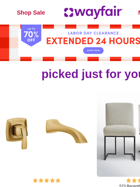 wayfair newsletter: TUB FAUCETS 📢 CLEARANCE ⏱️ EXTENDED 24 HOURS 🙌