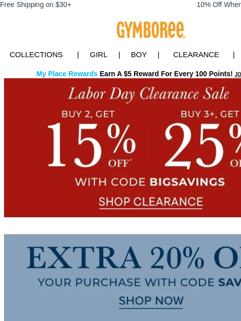 gymboree newsletter: Last Call for 25% Off! Shop 3+ Clearance Styles to...