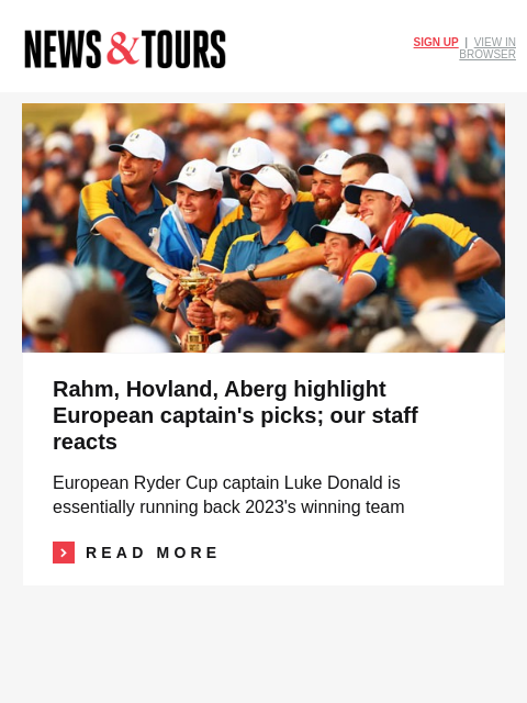golfdigest newsletter: Is the Ryder Cup still competitive?