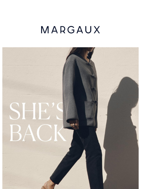 margauxny newsletter: This fall bestseller is back in stock