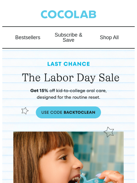 cocolab newsletter: Last Call: Labor Day Sale