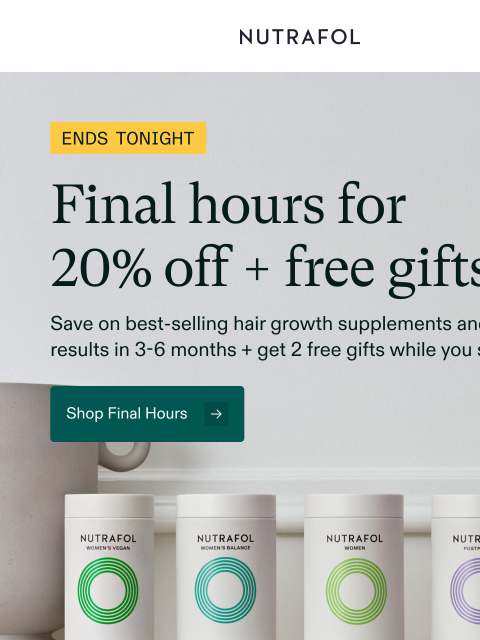 nutrafol newsletter: Ends tonight: Labor Day sale