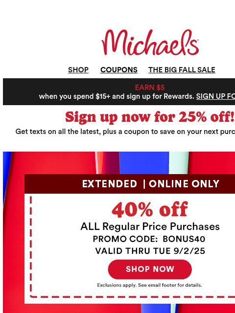 michaels newsletter: 🍂🍁 Give your home an instant autumn update for 4...