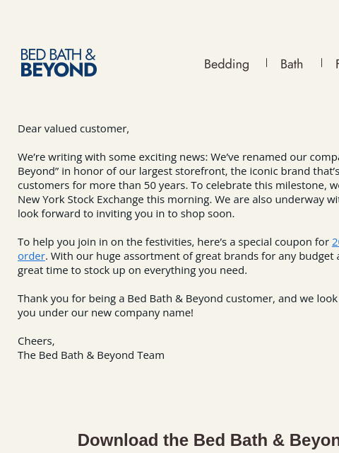 bedbathandbeyond newsletter: 📢 Did you hear the news this morning?