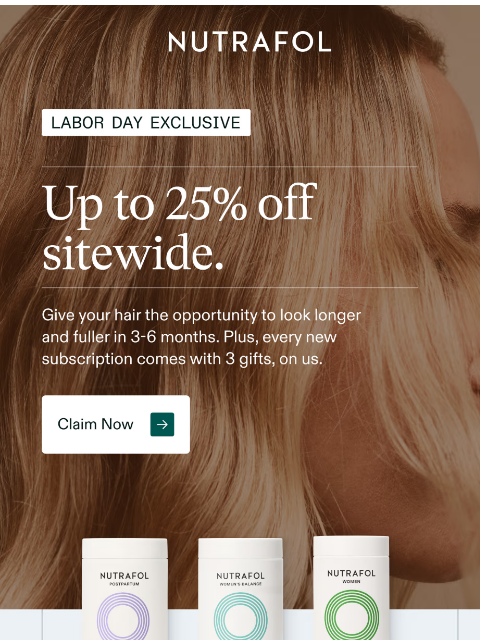 nutrafol newsletter: This sale is good for your hair.