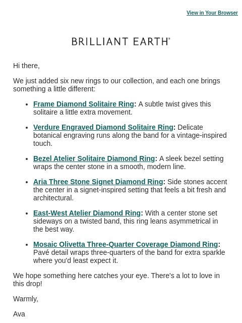 brilliantearth newsletter: New rings worth a second look