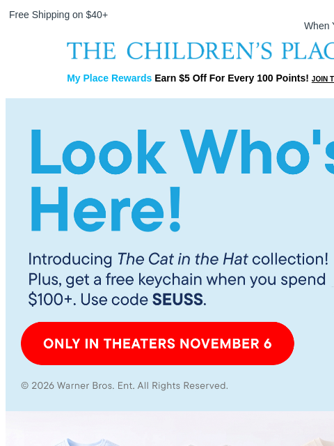 childrensplace newsletter: Meet the Cat in the Hat Collection!