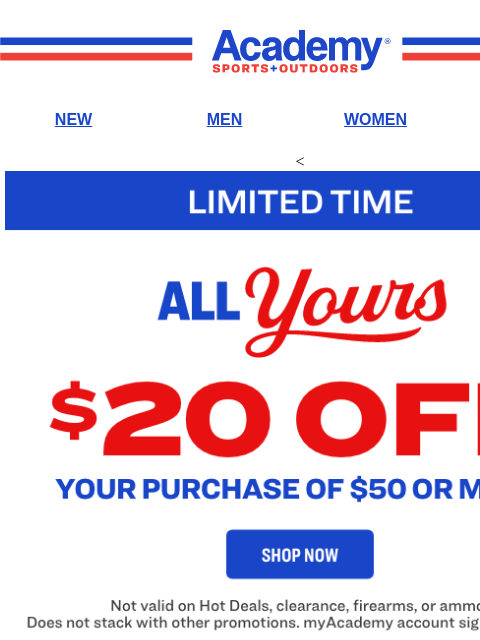 academy newsletter: Did You See This? Take $20 OFF on Us