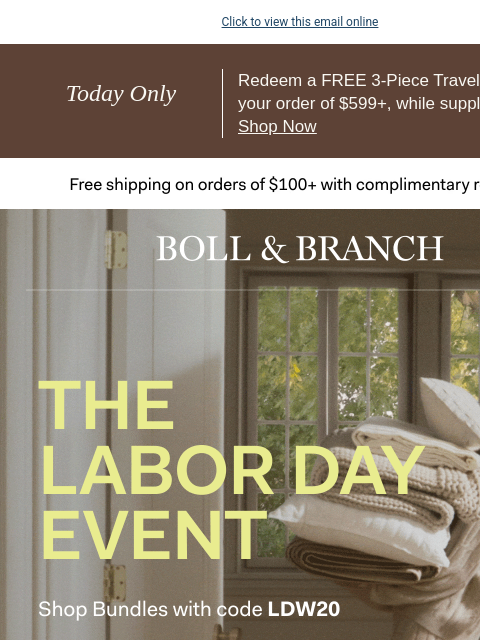 bollandbranch newsletter: Invest in me-time with 20% off bundles