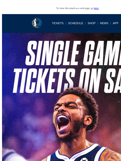 mavsmail newsletter: 🎟️ Single Game Tickets Drop Sep 10!